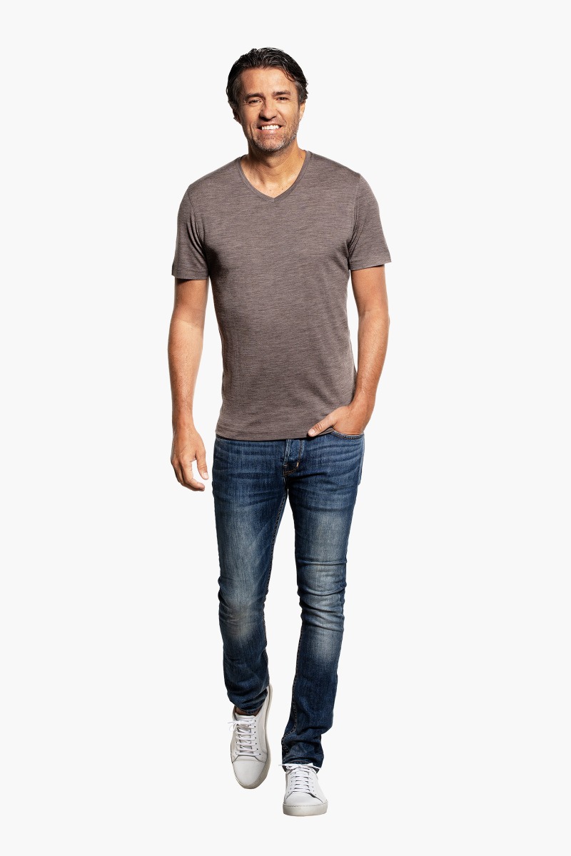 Joe Shirt V-neck Muddy Clay