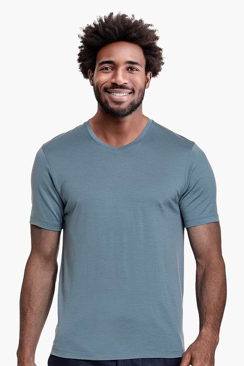Shirt V-Neck Parachute Blue - Base Image