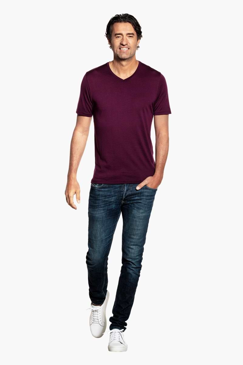 Joe Shirt V-neck Red Cabbage