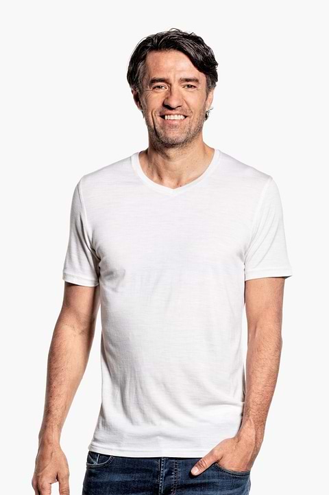 Joe Shirt V-neck Sand White - Base Image