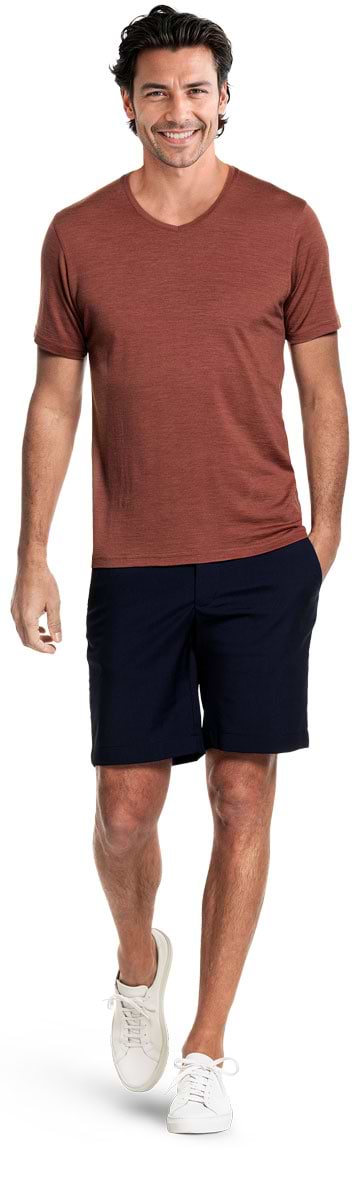 Shirt V-Neck Terracotta
