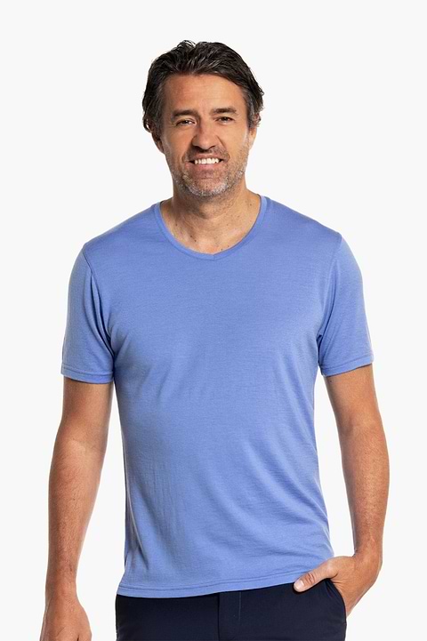 Shirt V-Neck Valencia Blue - Base Image