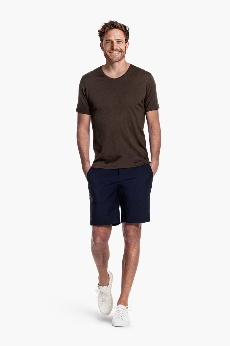 Shirt V-Neck Very Dark Brown