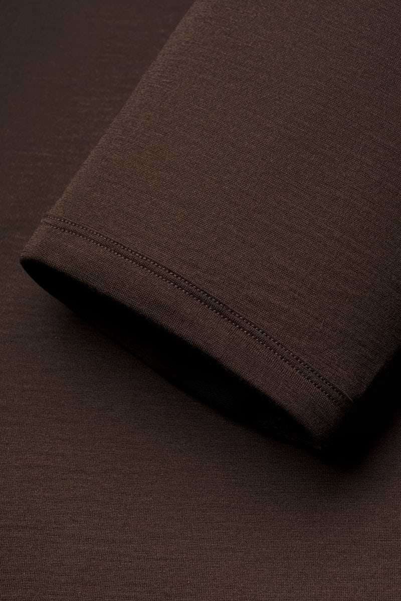 Shirt V-Neck Very Dark Brown