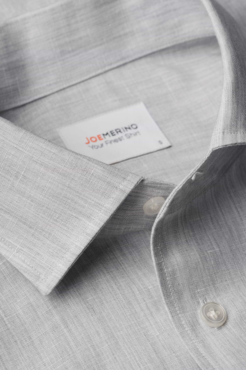Wool Linen Shirt Stone Grey