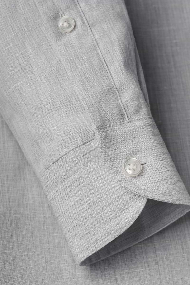 Wool Linen Shirt Stone Grey