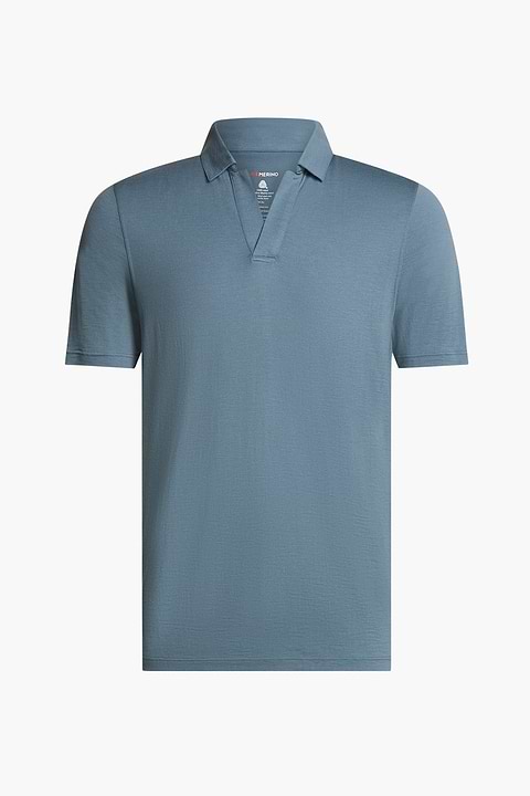 Shirt Polo Short Sleeve No Buttons Parachute Blue - Base Image