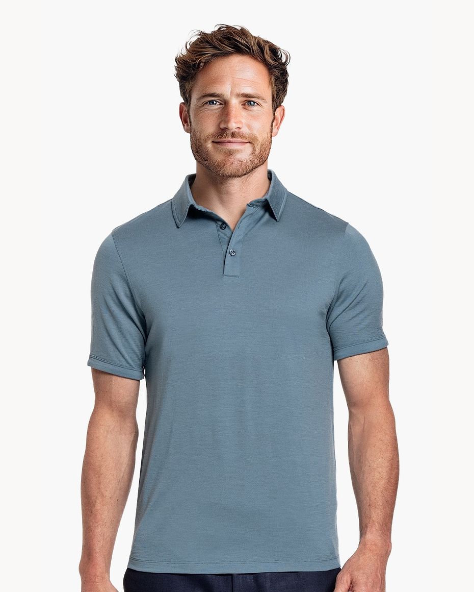 Shirt Polo Short Sleeve Parachute Blue