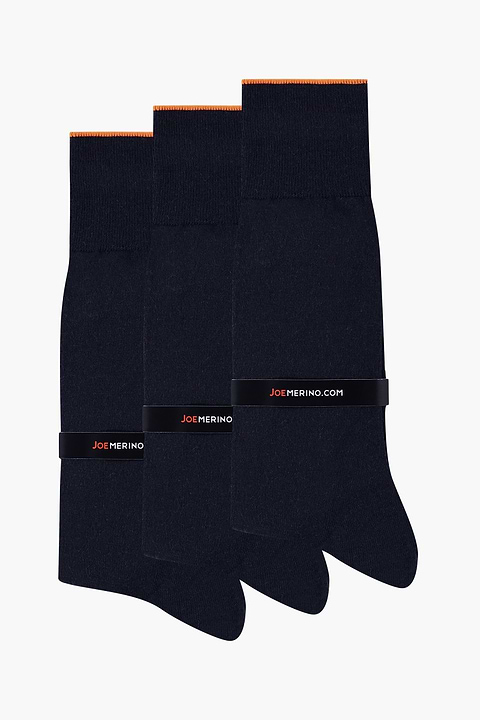 Joe Sock Fine Dark Navy 3-Pack - Base Image
