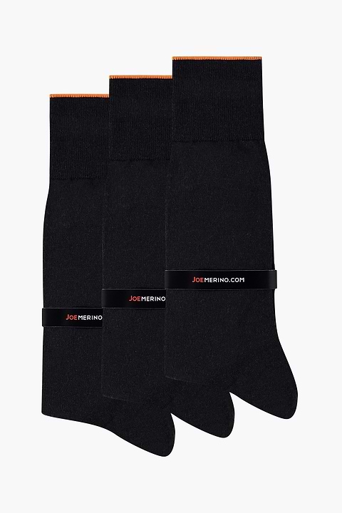 Joe Sock Fine Deep Black 3-Pack - Base Image