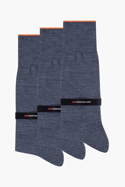 Joe Sock Fine Denim Blue 3-Pack - Base Image