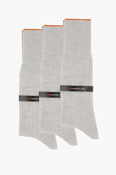 Joe Sock Rib Clean Cement 3-Pack - Base Image