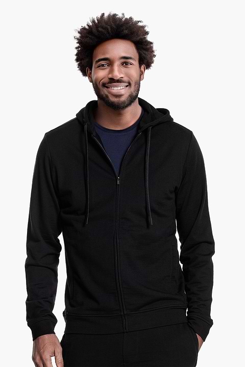 Joe Sweathoodie Deep Black - Base Image