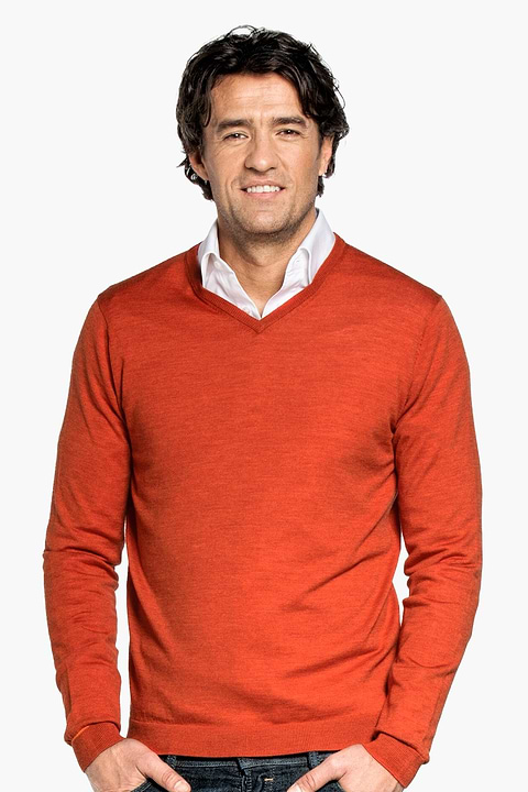 Joe V-Neck Burned Mandarin - Base Image
