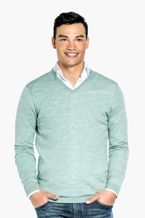 Joe V-neck Extra Long Antique Mint - Base Image