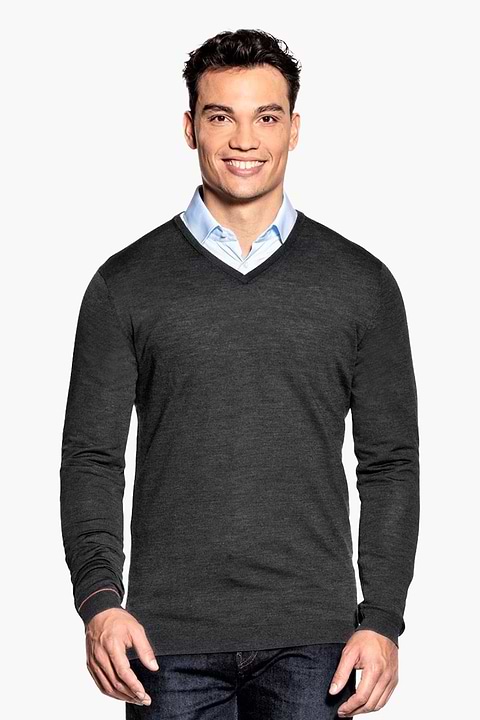 Joe V-neck Extra Long Antracite Grey  - Base Image