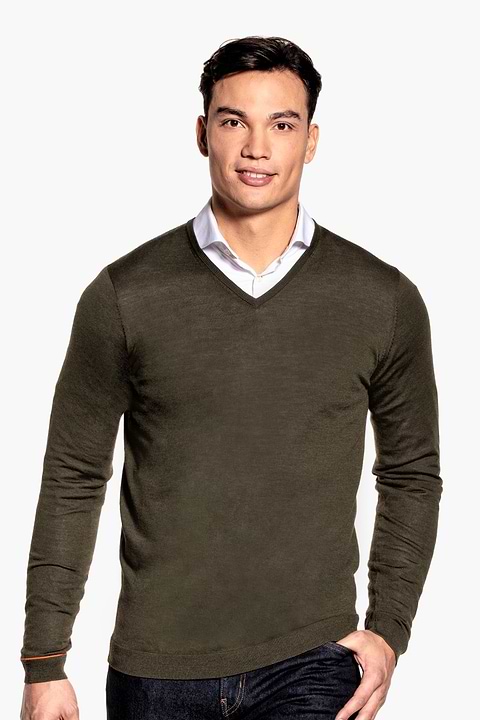 Joe V-neck Extra Long Army Classic  - Base Image