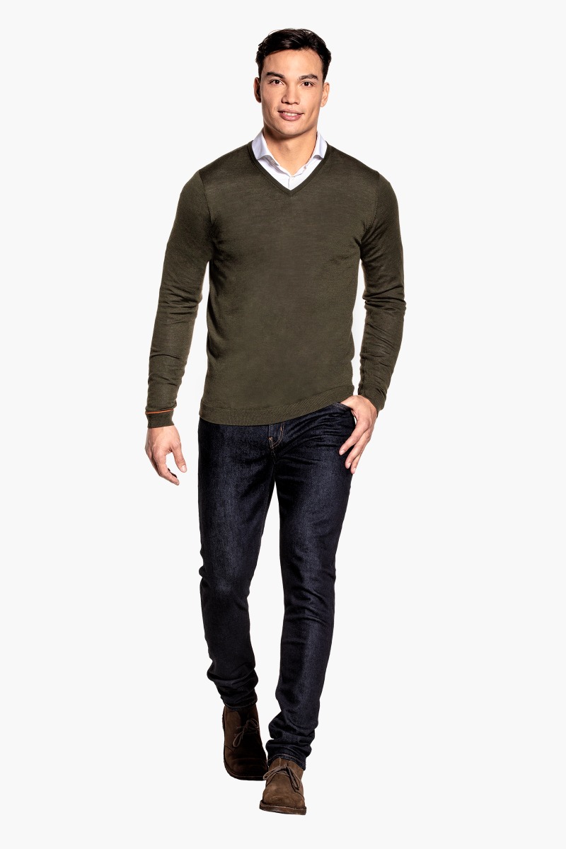 Joe V-neck Extra Long Army Classic 