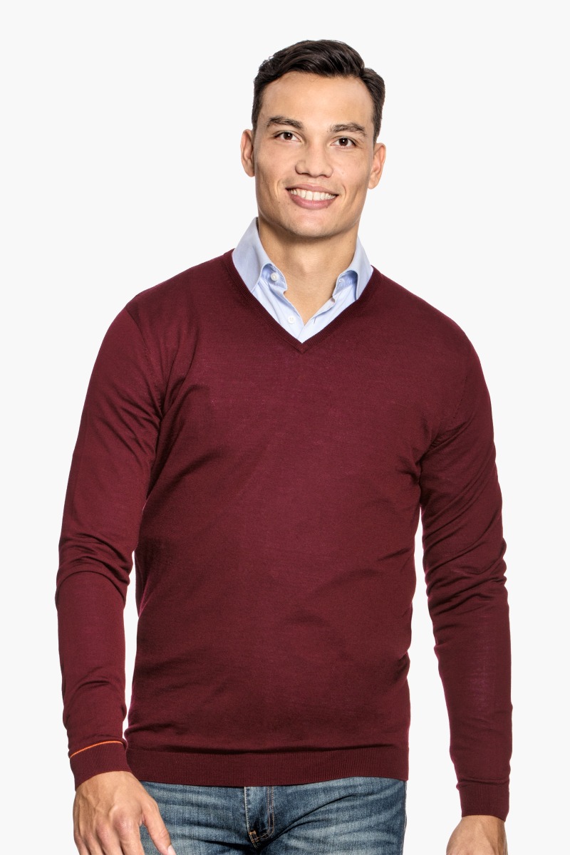 Joe V-neck Extra Long Barolo