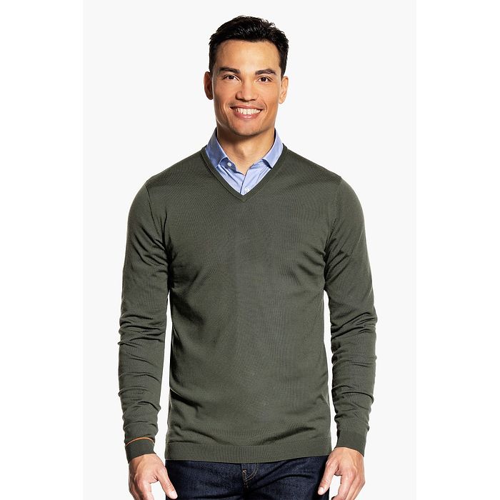Joe V-neck Extra Long Classy Moss