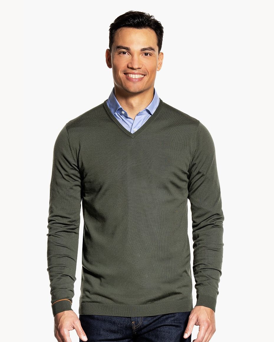 Joe V-neck Extra Long Classy Moss