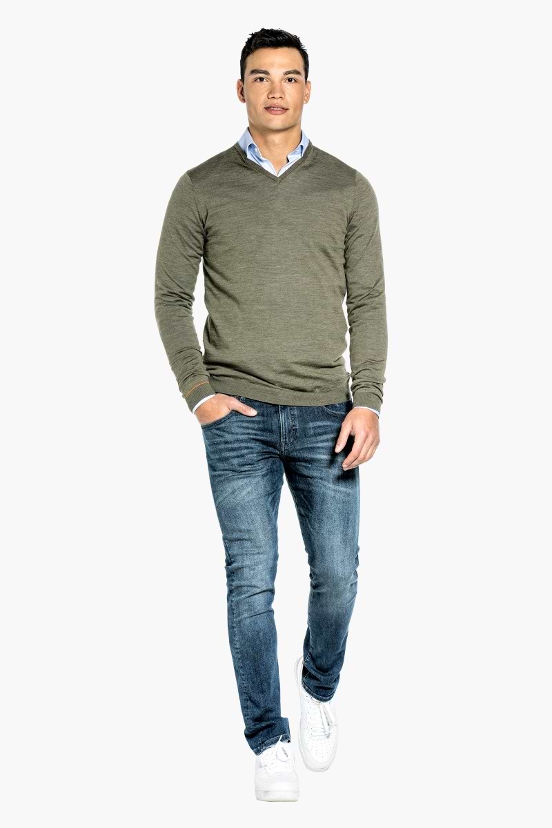 Joe V-Neck Extra Long Clean Kaki