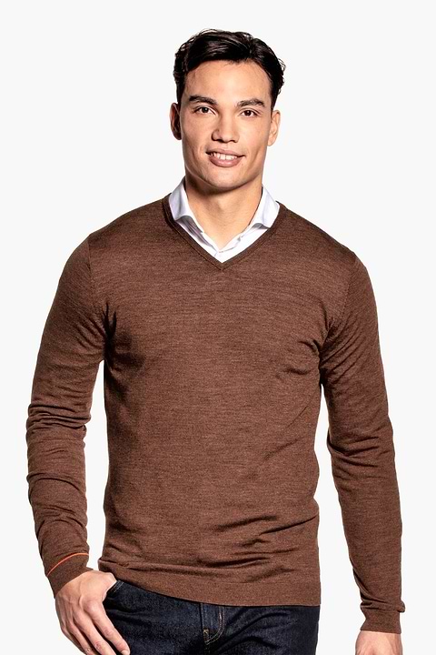 Joe V-neck Extra Long Clear Tabac - Base Image