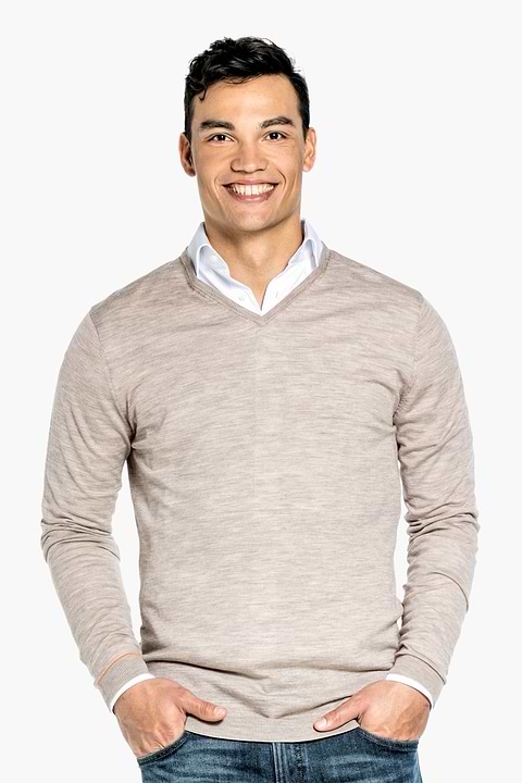 Joe V-neck Extra Long Desert Beige - Base Image