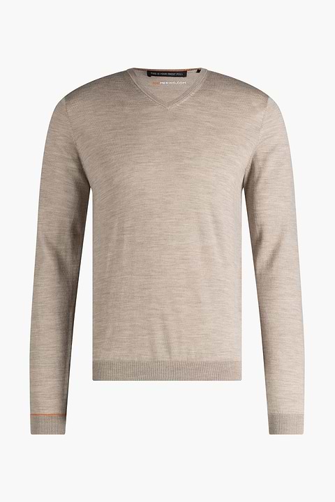 Joe V-neck Extra Long Desert Beige - Base Image