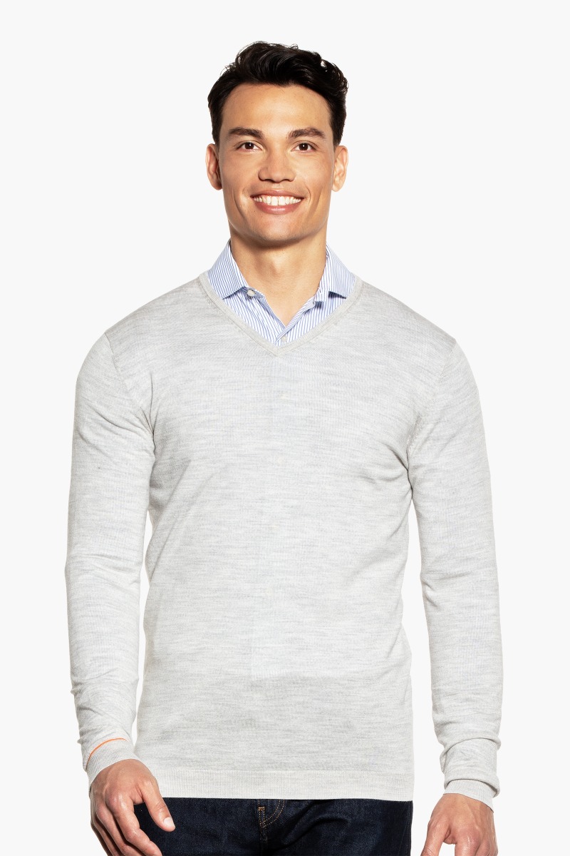 Joe V-neck Extra Long Dover Grey