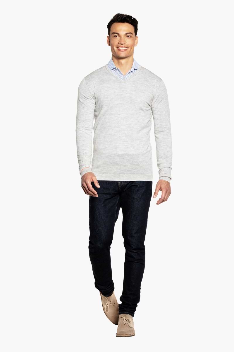 Joe V-neck Extra Long Dover Grey