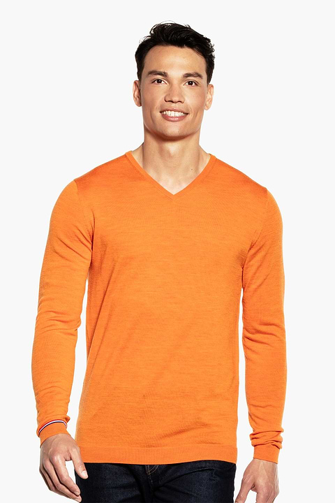 Joe V-neck Extra Long Dutch Orange - Base Image