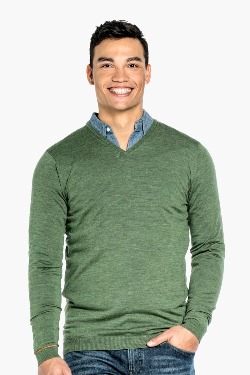 Joe V-neck Extra Long Forest Green