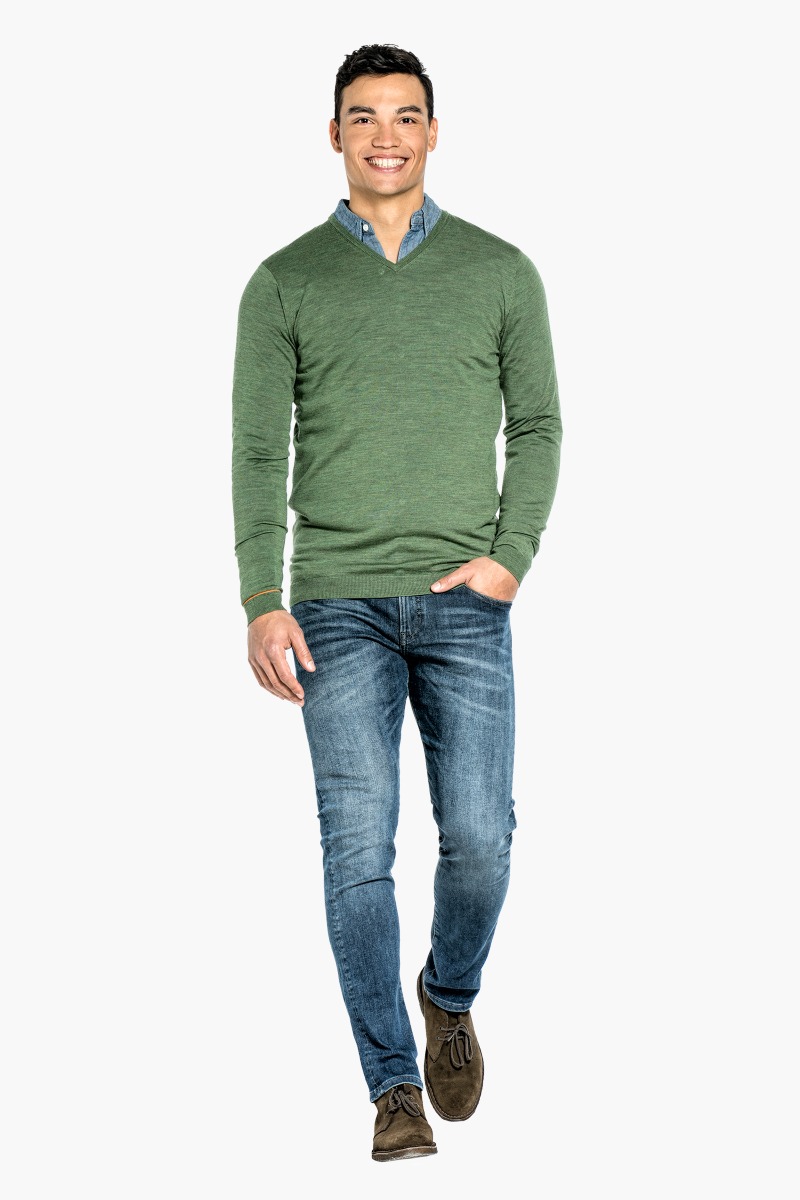 Joe V-neck Extra Long Forest Green