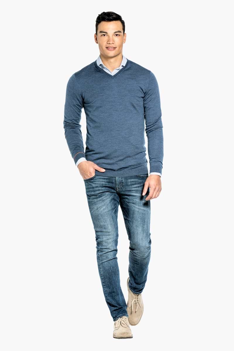 Joe V-neck Extra Long Jeans Blue