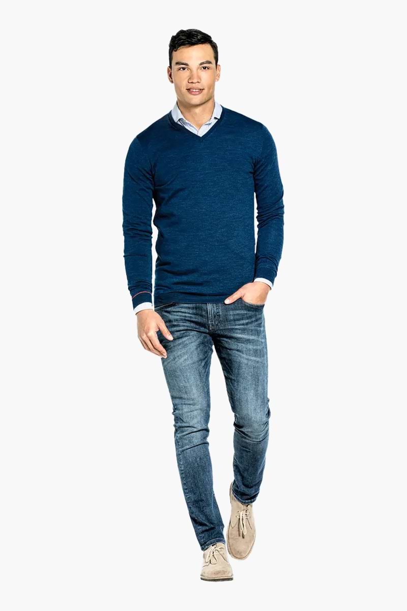 Joe V-neck Extra Long New Navy