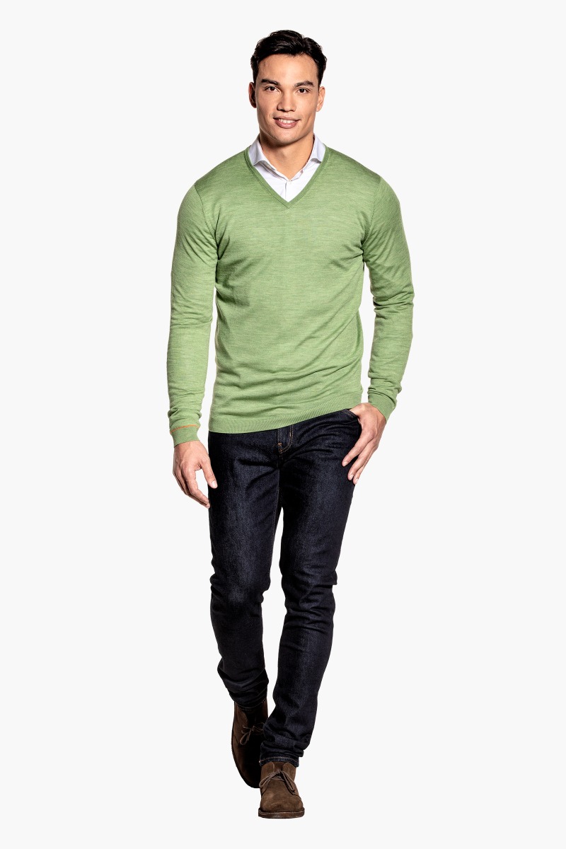 Joe V-neck Extra Long Olive Green 
