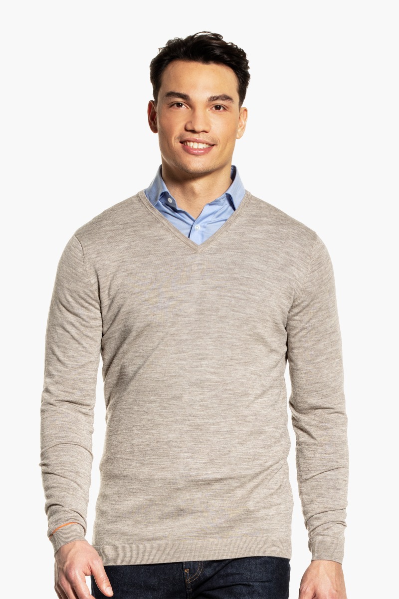 Joe V-neck Extra Long Undyed Latte