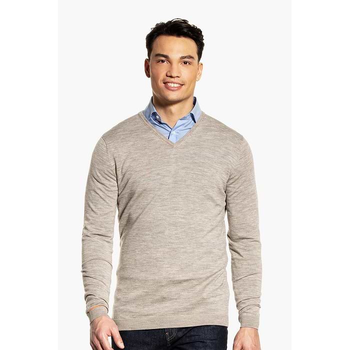 Joe V-neck Extra Long Undyed Latte