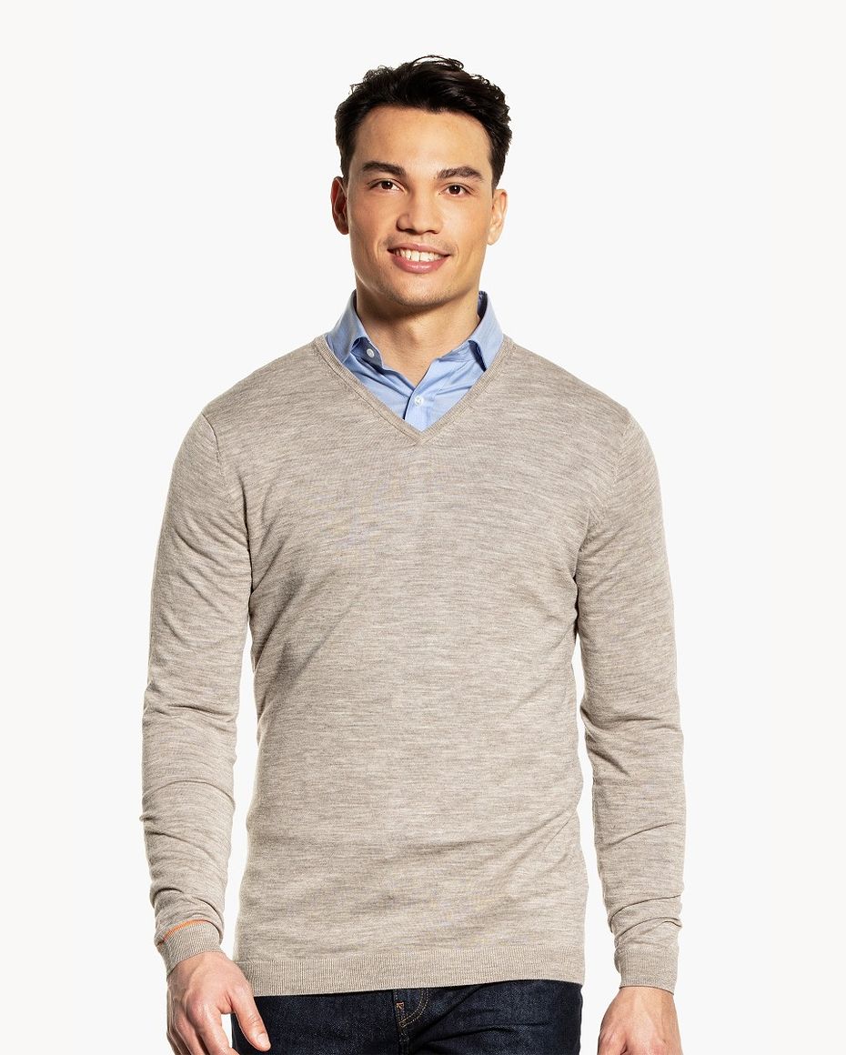 Joe V-neck Extra Long Undyed Latte
