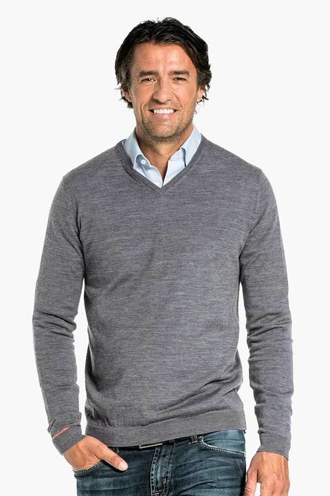 Joe V-neck Harvard Grey - Base Image