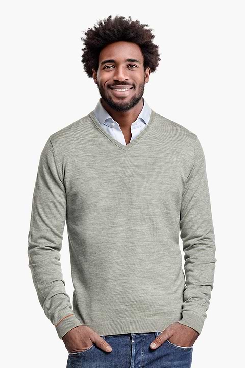 Joe V-Neck Hazy Green - Base Image