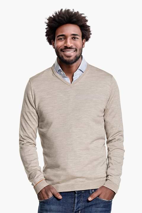 V-Neck Limestone Beige  - Base Image