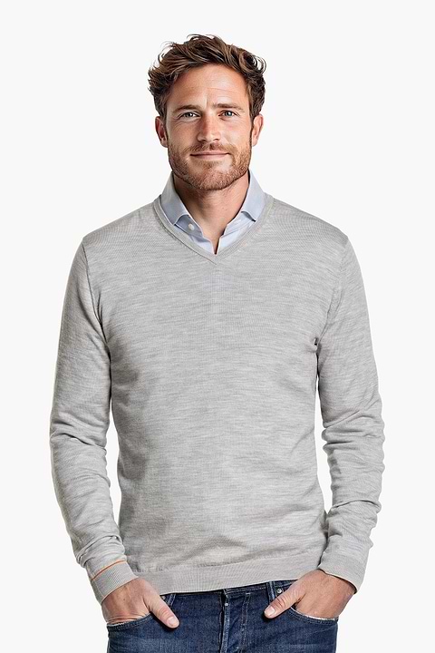 V-Neck Limestone Grey - Base Image