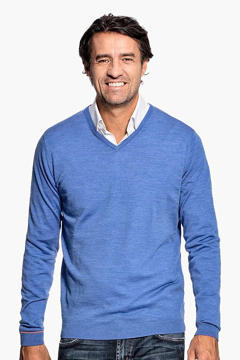 Joe V-Neck Riviera Blue - Base Image