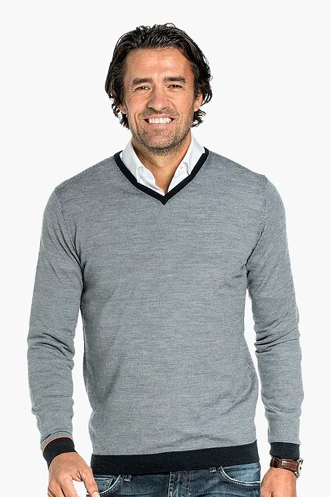 Joe V-Neck Stripes Blue - Base Image