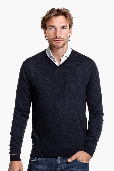 Joe V-Neck True Navy - Base Image