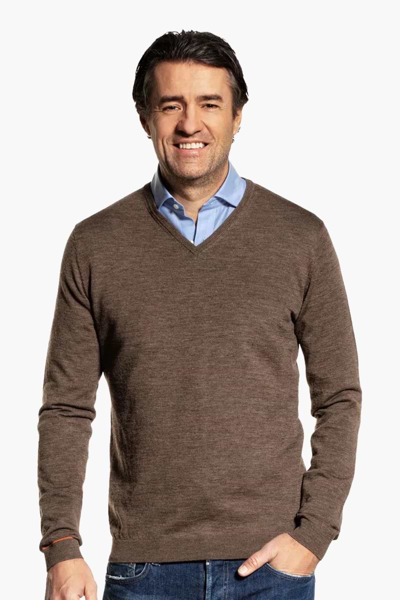 Joe V-neck Undyed Espresso