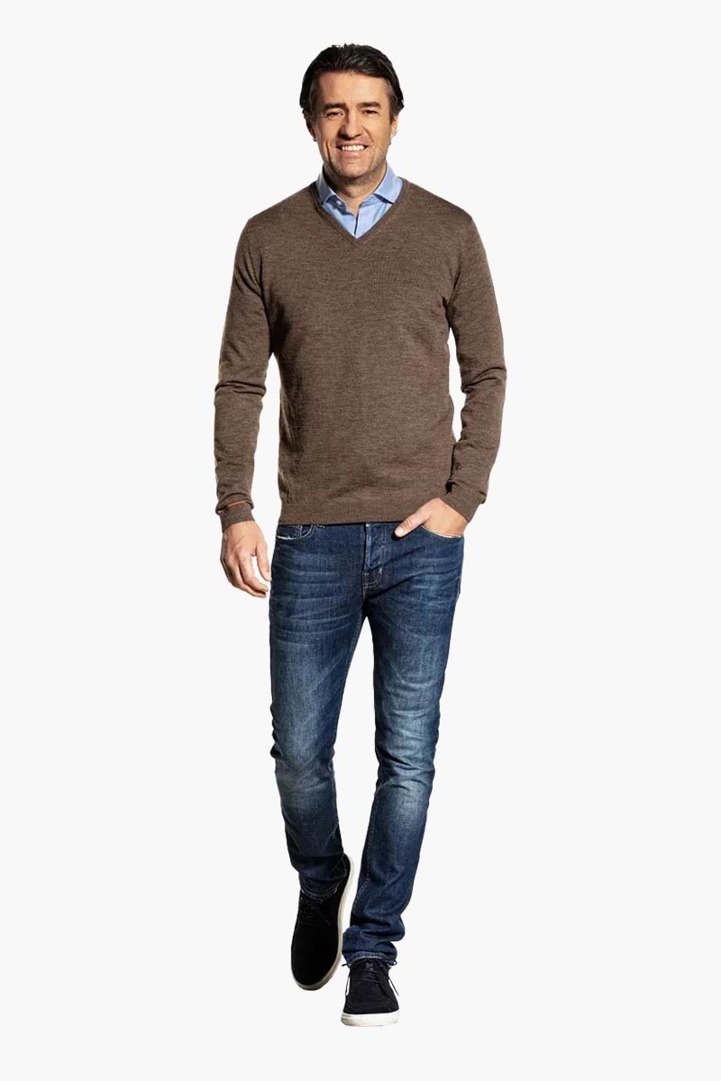 Joe V-neck Undyed Espresso