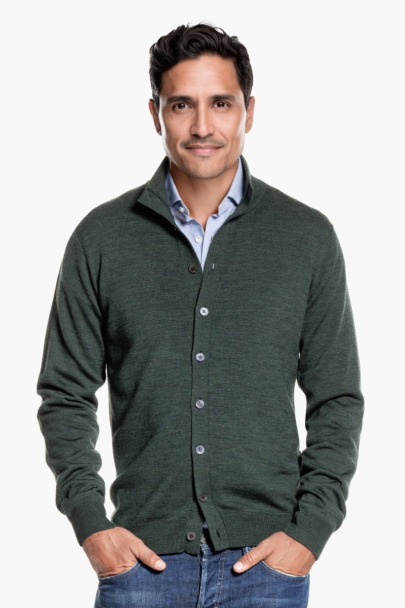 Vest Button Easy Fit British Green